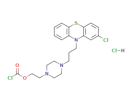 1-chlorocarbonyloxy-2-{4-[3-(2-chloro-phenothiazin-10-yl)-propyl]-piperazin-1-yl}-ethane; monohydrochloride