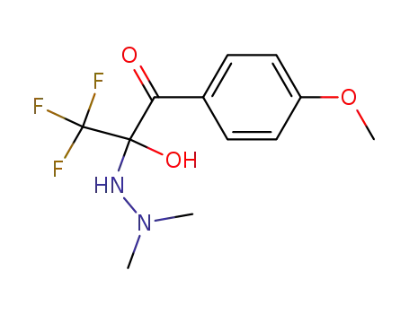 2-(N',N'-Dimethyl-hydrazino)-3,3,3-trifluoro-2-hydroxy-1-(4-methoxy-phenyl)-propan-1-one