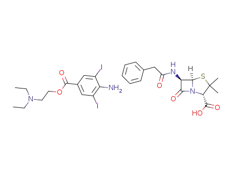 6β-(2-phenyl-acetylamino)-penicillanic acid; 4-amino-3,5-diiodo-benzoic acid 2-diethylamino-ethyl ester salt (1:1)