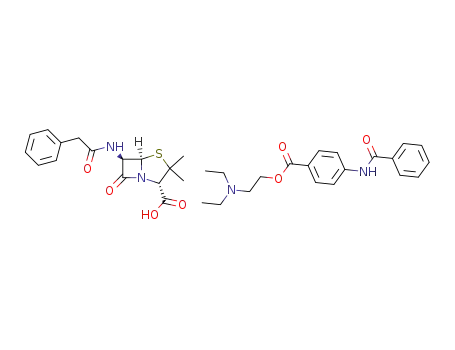 6β-(2-phenyl-acetylamino)-penicillanic acid; 4-benzoylamino-benzoic acid 2-diethylamino-ethyl ester salt