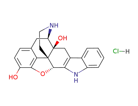 6,7-dehydro-4,5α-epoxy-3,14-dihydroxy-6,7-2',3'-indolomorphinan hydrochloride