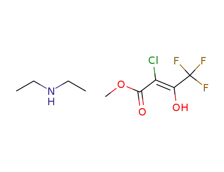 (E)-2-Chloro-4,4,4-trifluoro-3-hydroxy-but-2-enoic acid methyl ester; compound with diethyl-amine