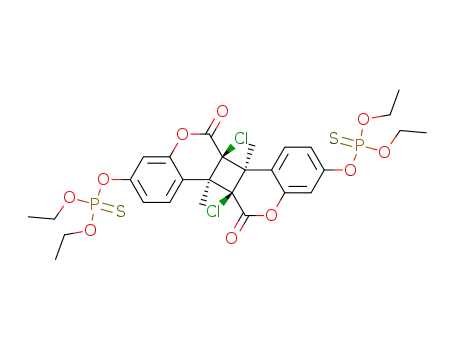 o,o-diethyl 6a,12a-dichloro-6a,6b,12a,12b-tetrahydro-6b,12b-dimethyl-6,12(6H,12H)-dioxocyclobuta<1,2-c:3,4-c'>bis<1>benzopyran-3,9-di-o-thiophosphate