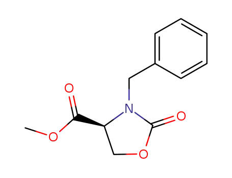 Molecular Structure of 157823-76-2 ((S)-METHYL 3-BENZYL-2-OXOOXAZOLIDINE-4-CARBOXYLATE)