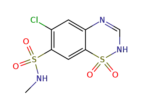 6-chloro-1,1-dioxo-1,2(4)-dihydro-1λ6-benzo[1,2,4]thiadiazine-7-sulfonic acid methylamide
