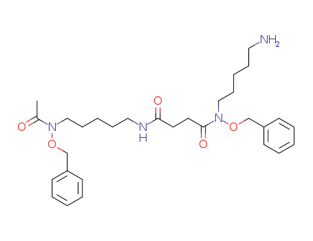 N-(5-aminopentyl)-3-<<5-<(benzyloxy)acetylamino>pentyl>carbamoyl>-O-benzylpropionohydroxamic acid