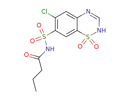 6-chloro-1,1-dioxo-1,2(4)-dihydro-1λ6-benzo[1,2,4]thiadiazine-7-sulfonic acid butyrylamide