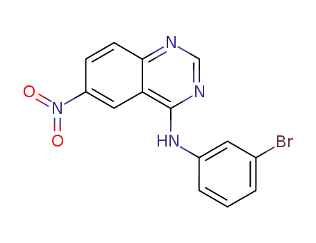 Molecular Structure of 169205-77-0 ((3-Bromophenyl)-(6-nitroquinazolin-4-yl)amine)