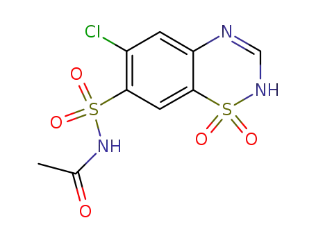 6-chloro-1,1-dioxo-1,2(4)-dihydro-1λ6-benzo[1,2,4]thiadiazine-7-sulfonic acid acetylamide