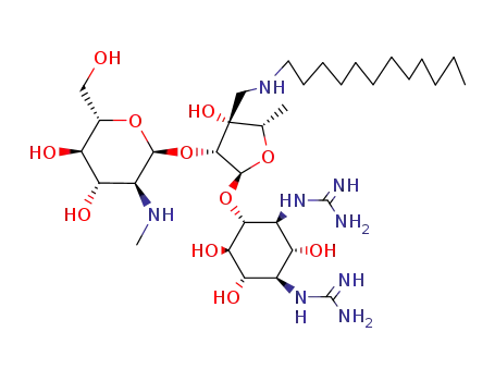 (1R)-N,N'-dicarbamimidoyl-O4-[3-(dodecylamino-methyl)-O2-(2-methylamino-2-deoxy-α-L-glucopyranosyl)-5-deoxy-α-L-lyxofuranosyl]-streptamine