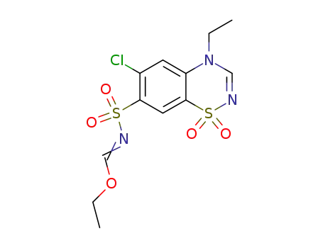 N-(6-chloro-4-ethyl-1,1-dioxo-1,4-dihydro-1λ6-benzo[1,2,4]thiadiazine-7-sulfonyl)-formimidic acid ethyl ester
