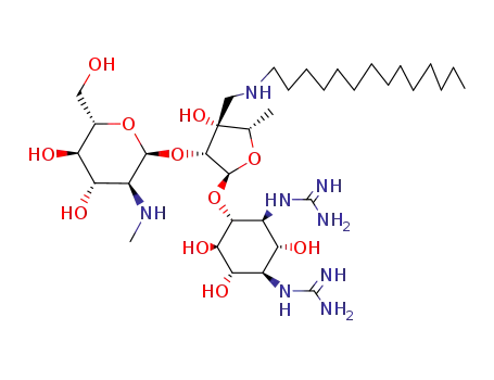 (1R)-N,N'-dicarbamimidoyl-O4-[O2-(2-methylamino-2-deoxy-α-L-glucopyranosyl)-3-(tetradecylamino-methyl)-5-deoxy-α-L-lyxofuranosyl]-streptamine