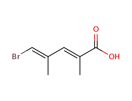 Molecular Structure of 400736-91-6 (2,4-Pentadienoic acid, 5-bromo-2,4-dimethyl-, (2E,4E)-)