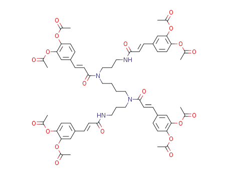 N1,N5,N10,N14-tertakis[3-(3,4-diacetoxyphenyl)-2-propenoyl]-1,5,10,14-tetraazatetradecane