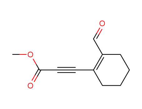 Molecular Structure of 581794-05-0 (2-Propynoic acid, 3-(2-formyl-1-cyclohexen-1-yl)-, methyl ester)