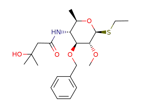 ethyl 3-O-benzyl-4,6-dideoxy-4-(3-hydroxy-3-methylbutanamido)-2-O-methyl-1-thio-β-D-glucopyranoside