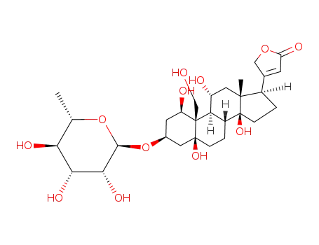 Card-20(22)-enolide,3-[(6-deoxy-a-L-mannopyranosyl)oxy]-1,5,11,14,19-pentahydroxy-,(1b,3b,5b,11a)-
