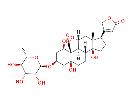 1,5,11,14-tetrahydroxy-19-oxo-3-rhamnopyranosyloxy-card-20(22)-enolide