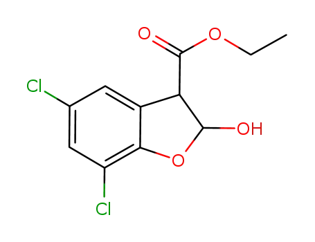 5,7-dichloro-2-hydroxy-2,3-dihydro-benzofuran-3-carboxylic acid ethyl ester