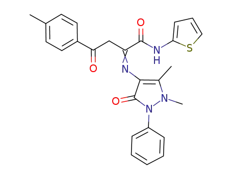 2-(1,5-dimethyl-3-oxo-2-phenyl-2,3-dihydro-1H-pyrazol-4-ylamino)-4-oxo-4-(4-tolyl)-2-butenoic acid 2-thiazolylamide
