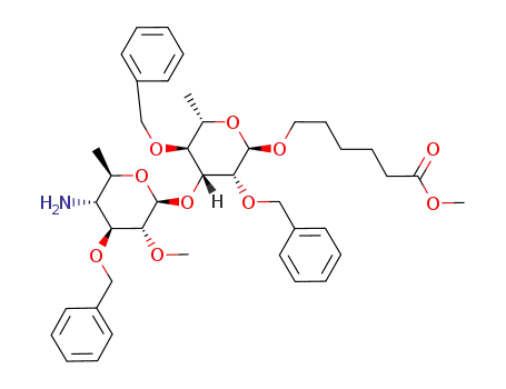 5-methoxycarbonylpentyl 4-amino-3-O-benzyl-4,6-dideoxy-2-O-methyl-β-D-glucopyranosyl-(1->3)-2,4-di-O-benzyl-α-L-rhamnopyranoside