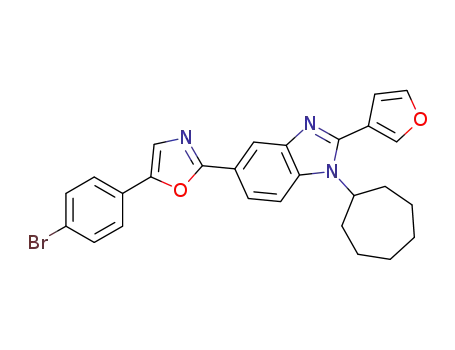 5-[5-(4-bromophenyl)oxazol-2-yl]-1-cycloheptyl-2-(furan-3-yl)-1H-benzimidazole