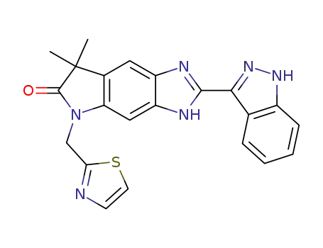 2-(1H-indazol-3-yl)-7,7-dimethyl-5-thiazol-2-ylmethyl-5,7-dihydro-3H-imidazo[4,5-f]indol-6-one