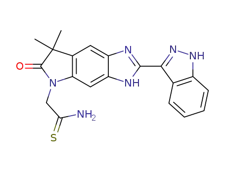 2-[2-(1H-indazol-3-yl)-7,7-dimethyl-6-oxo-6,7-dihydro-3H-imidazo[4,5-f]indol-5-yl]-thioacetamide