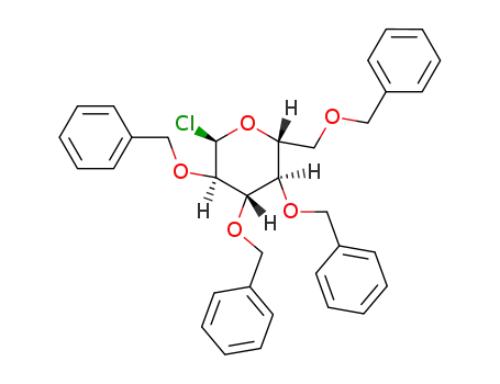 Molecular Structure of 25320-59-6 (2,3,4,6-Tetra-O-benzyl-a-D-glucopyranosylchloride)