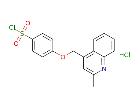 Molecular Structure of 477585-31-2 (Benzenesulfonyl chloride, 4-[(2-methyl-4-quinolinyl)methoxy]-,
hydrochloride)