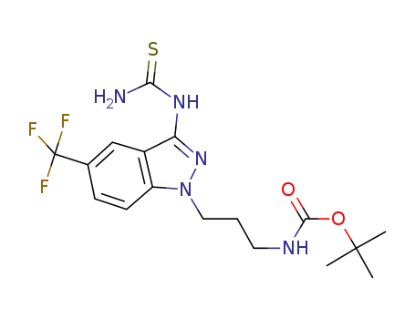 tert-butyl {3-[3-[(aminocarbonothioyl)amino]-5-(trifluoromethyl)-1H-indazol-1-yl]propyl}carbamate