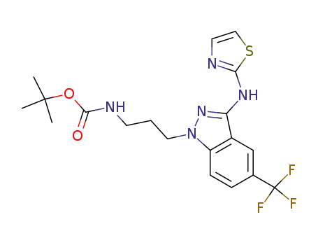 tert-butyl {3-[3-(1,3-thiazol-2-ylamino)-5-(trifluoromethyl)-1H-indazol-1-yl]propyl}carbamate