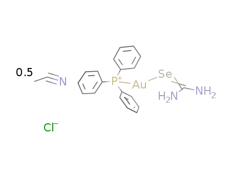 ((triphenylphosphine)selenourea)gold(I) chloride*0.5(acetonitrile)