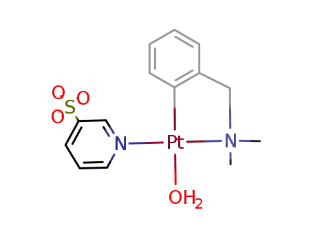 {(2-dimethylaminomethylphenyl-C,N)(3-pyridinesulfono-N)(aqua)platinum(II)}