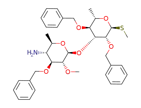 methyl 3-O-(4-amino-3-O-benzyl-4,6-dideoxy-2-O-methyl-β-D-glucopyranosyl)-2,4-di-O-benzyl-1-thio-α-L-rhamnopyranoside