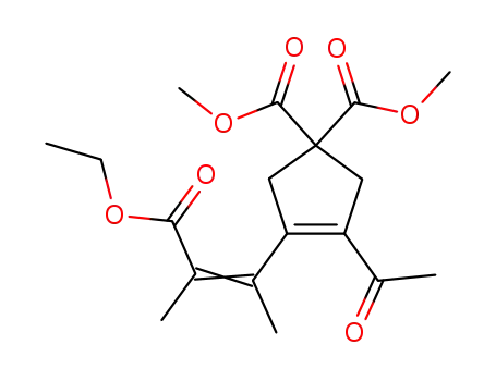 3-acetyl-4-(2-ethoxycarbonyl-1-methylpropenyl)cyclopent-3-ene-1,1-dicarboxylic acid dimethyl ester