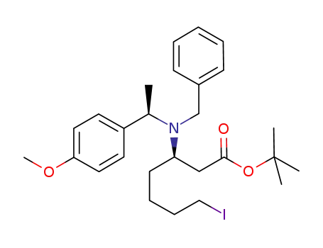 tert-butyl (3R,αR)-3-[N-benzyl-N-(α-methyl-p-methoxybenzyl)amino]-7-iodoheptanoate