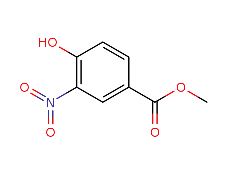Molecular Structure of 99-42-3 (Benzoic acid,4-hydroxy-3-nitro-, methyl ester)