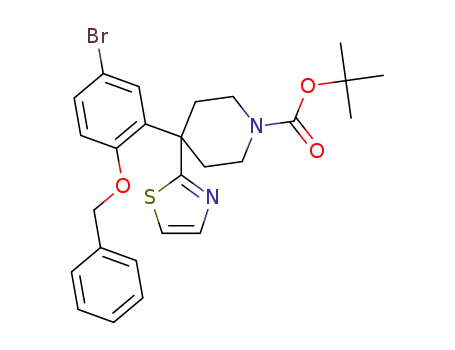 4-(2-benzyloxy-5-bromophenyl)-4-thiazol-2-ylpiperidine-1-carboxylic acid tert-butyl ester