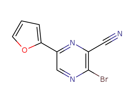 3-bromo-6-(furan-2-yl)pyrazine-2-carbonitrile