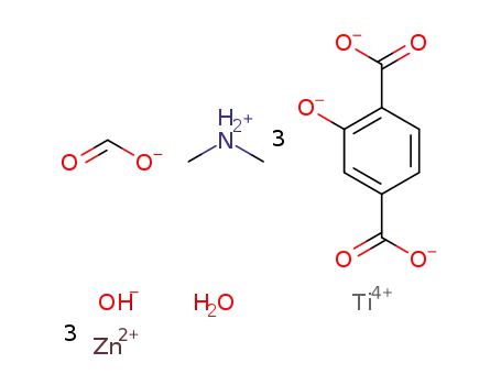 [dimethylammonium][Zn3(OH)Ti(2-hydroxyterephthalic acid(-3H))3(HCO2)]*H2O