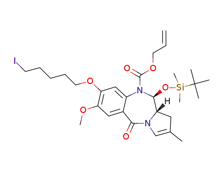 (11S,11aS)-allyl 11-((tert-butyldimethylsilyl)oxy)-8-((5-iodopentyl)oxy)-7-methoxy-2-methyl-5-oxo-11,11a-dihydro-1H-benzo[e]pyrrolo[1,2-a][1,4]diazepine-10(5H)-carboxylate