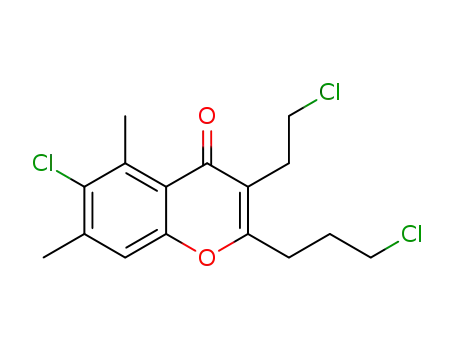 6-chloro-3-(2-chloroethyl)-2-(3-chloropropyl)-5,7-dimethyl-4H-chromen-4-one