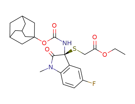 ethyl 2-[1-methyl-3-(1-adamantyloxycarbonylamino)-5-fluoroindolin-2-one-3-ylthio]acetate