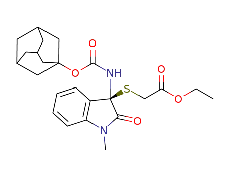 ethyl 2-[1-methyl-3-(1-adamantyloxylcarbonylamino)indolin-2-one-3-ylthio]acetate