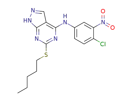 N-(4-chloro-3-nitrophenyl)-6-(pentylthio)-1H-pyrazolo[3,4-d]pyrimidin-4-amine