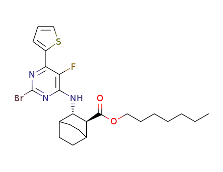 (2S,3S)-heptyl 3-((2-bromo-5-fluoro-6-(thiophen-2-yl)pyrimidin-4-yl)amino)bicyclo[2.2.2]octane-2-carboxylate