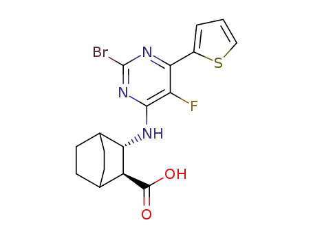(2S,3S)-3-((2-bromo-5-fluoro-6-(thiophen-2-yl)pyrimidin-4-yl)amino)bicyclo[2.2.2]octane-2-carboxylic acid