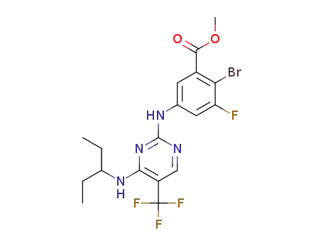 methyl 2-bromo-3-fluoro-5-((4-(pentan-3-ylamino)-5-(trifluoromethyl)pyrimidin-2-yl)amino)benzoate