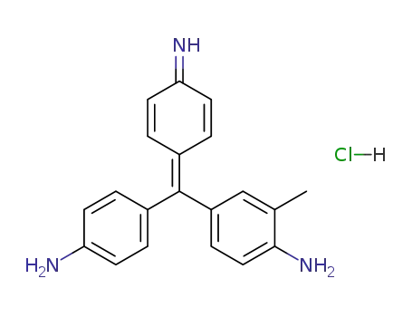 Molecular Structure of 632-99-5 (Benzenamine,4-[(4-aminophenyl)(4-imino-2,5-cyclohexadien-1-ylidene)methyl]-2-methyl-,hydrochloride (1:1))